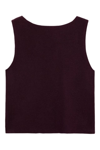 Top maille côtelée fine - Chocolat