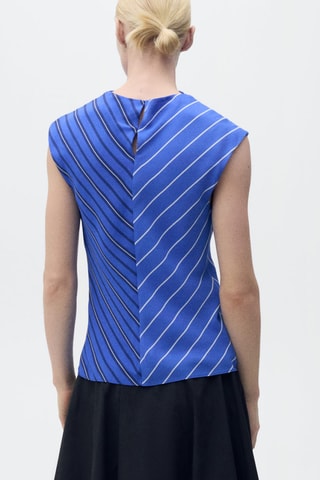 Chemisier rayures combinées - Bleu
