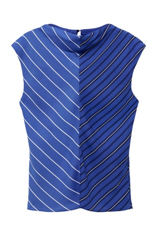 Chemisier rayures combinées - Bleu