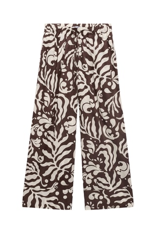 Pantalon imprimé coton - Marron