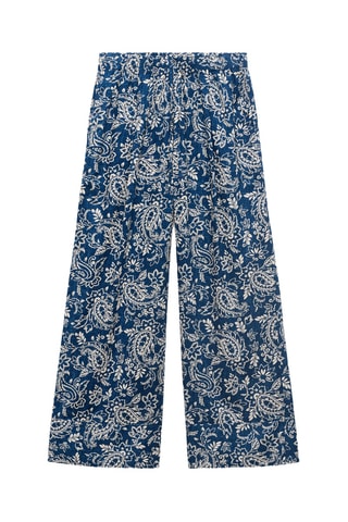 Pantalon imprimé coton - Bleu