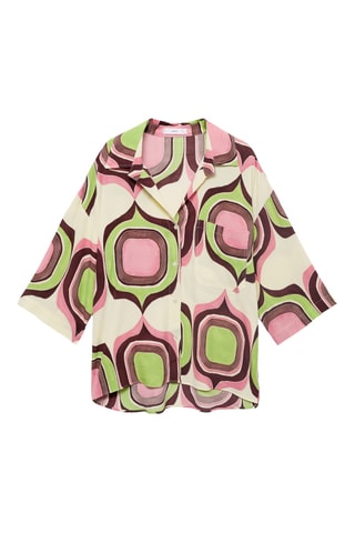 Blouse à imprimé géométrique - Ecru