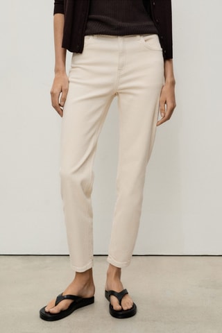 Jean Newmom confort taille haute - Ecru