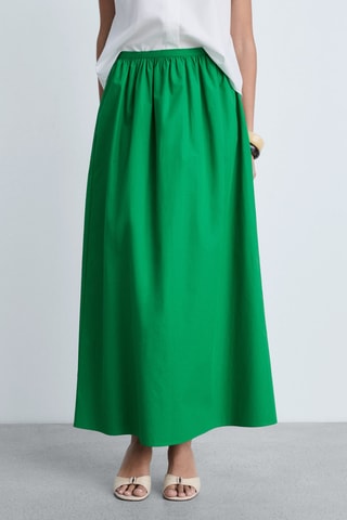 Jupe coton évasée - Vert