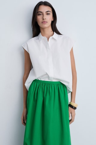 Jupe coton évasée - Vert