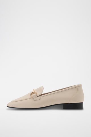 Mocassins cuir boucle - Ecru