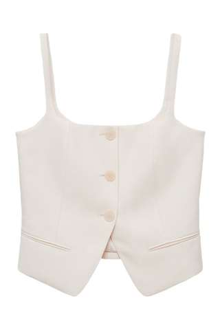 Gilet costume dos nu - Ecru