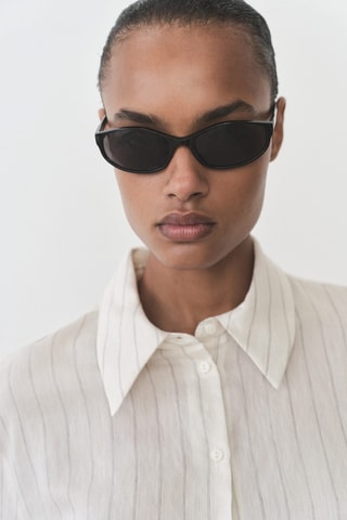 Chemise imprimée rayures - Ecru