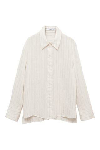 Chemise imprimée rayures - Ecru