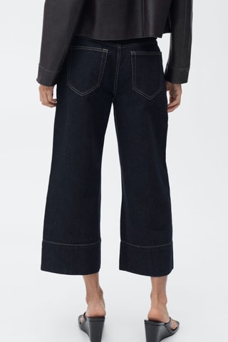 Jean wideleg crop coutures - Bleu