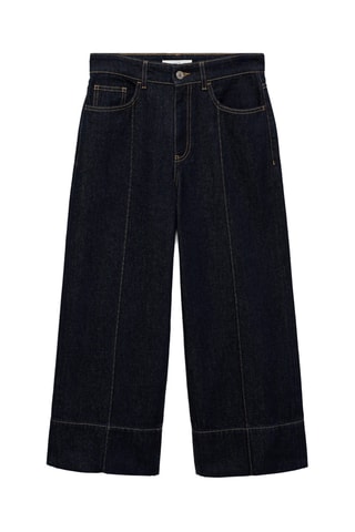 Jean wideleg crop coutures - Bleu