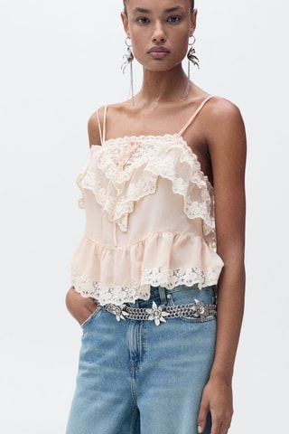 Jean wideleg revers effilochés - Bleu