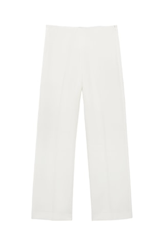 Pantalon de costume droit taille haute - Ecru