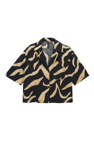 Chemise imprimée manches courtes - Noir