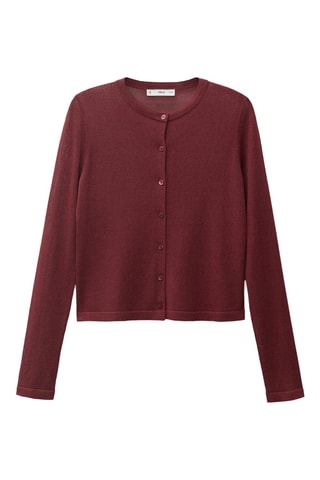 Cardigan droit maille fine - Bordeaux