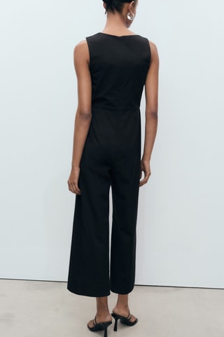 Combinaison jupe-culotte col bénitier - Noir