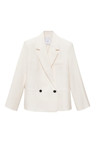 Blazer double boutonnage contrasté - Blanc
