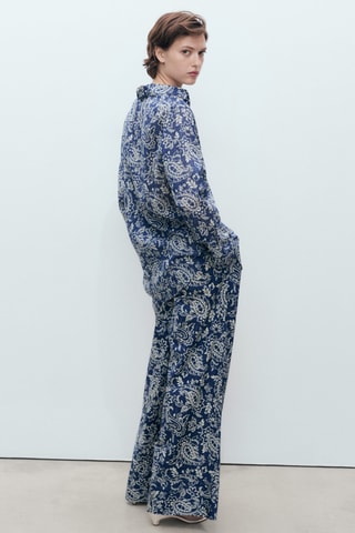 Chemise coton imprimée - Bleu