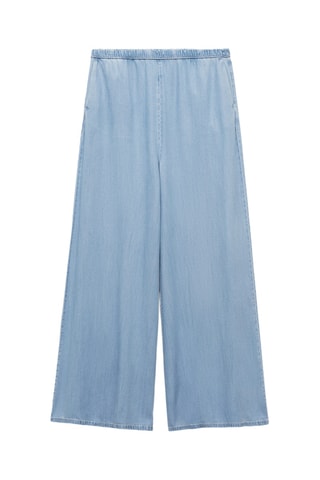 Pantalon palazzo lyocell - Bleu clair