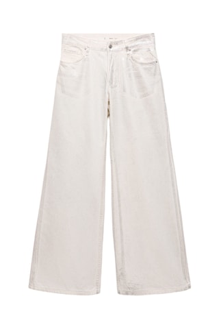 Jean wideleg finition métallisée - Argenté