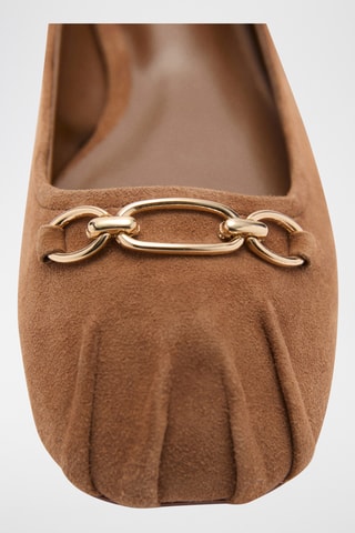 Ballerines cuir maillons - Marron