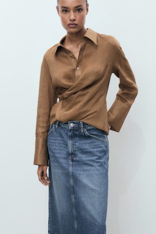 Jupe midi en jean - Bleu marine