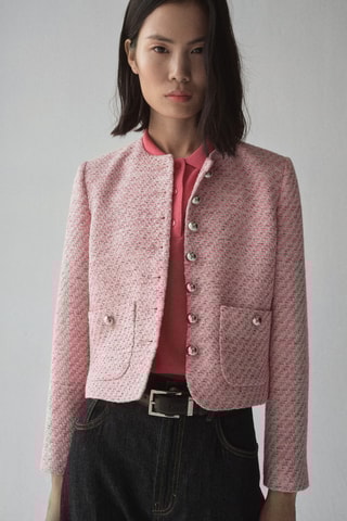 Veste tweed cintréeVeste tweed cintrée - Rose