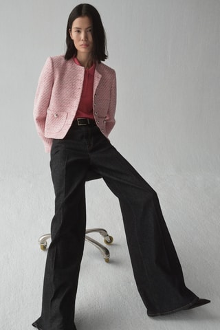 Veste tweed cintréeVeste tweed cintrée - Rose