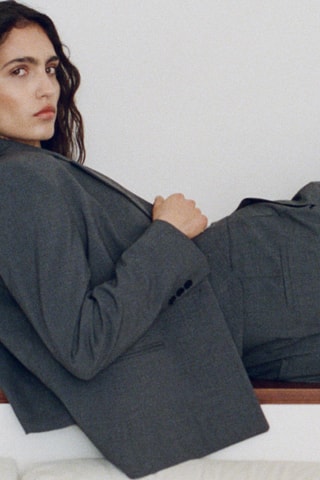 Pantalon de tailleur droit - Gris