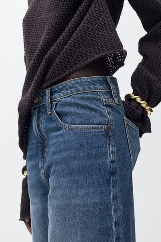 Jean balloon taille haute - Bleu marine