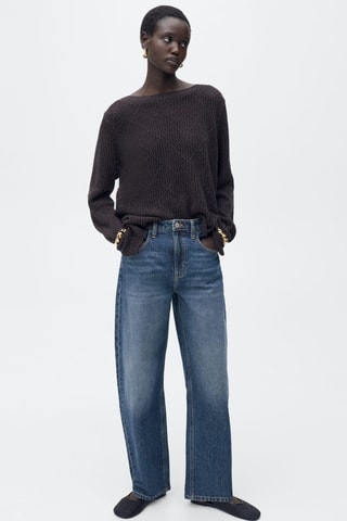 Jean balloon taille haute - Bleu marine