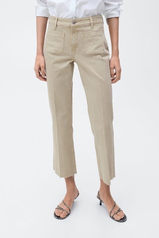 Jean flare crop poches - Vert