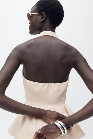 Gilet emmanchures américaines pinces - Nude