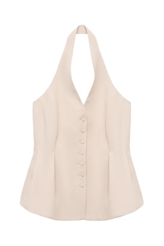 Gilet emmanchures américaines pinces - Nude