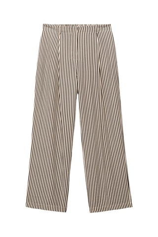 Pantalon rayures texturé - Ecru