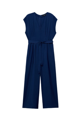 Combinaison imprimée avec ceinture - Bleu foncé