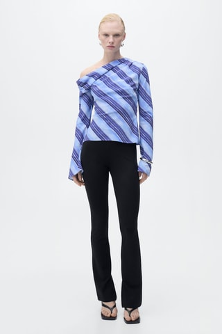 Blouse asymétrique rayures - Bleu ciel