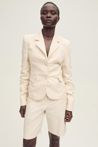 Bermuda de costume lin mélangé - Ecru