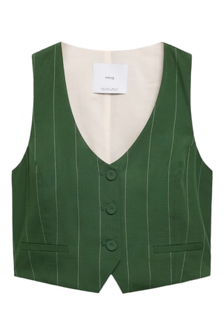 Gilet de costume à fines rayures - Vert