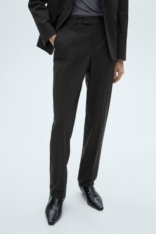 Pantalon de costume fines rayures - Gris foncé