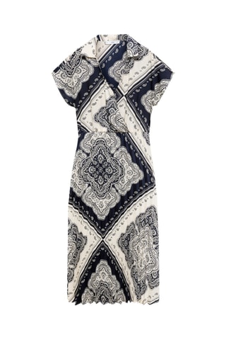 Robe chemise en imprimé cachemire - Bleu