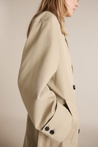 Trench long oversize double boutonnage - Kaki