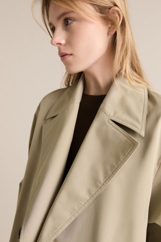 Trench long oversize double boutonnage - Kaki