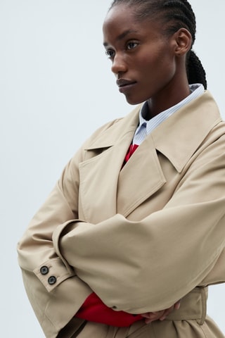 Trench long oversize double boutonnage - Kaki