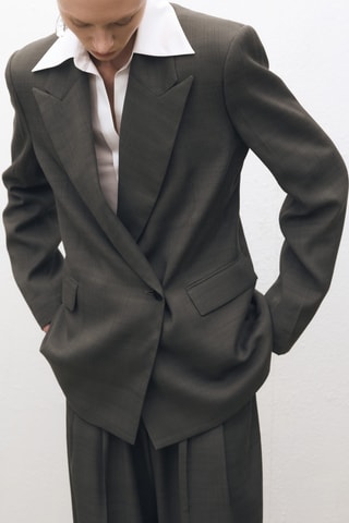 Veste costume oversize croisée - Kaki