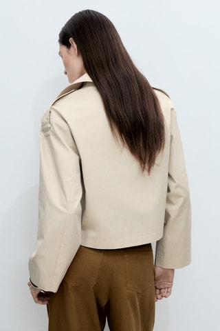 Trench crop double boutonnage - Gris clair