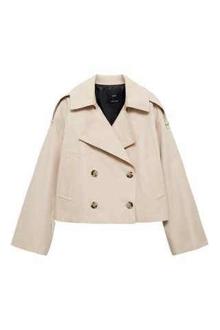 Trench crop double boutonnage - Gris clair