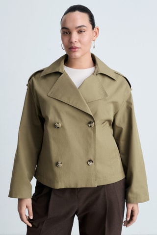 Trench crop double boutonnage - Kaki
