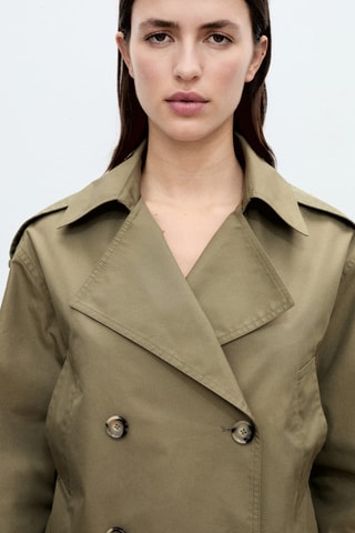 Trench crop double boutonnage - Kaki