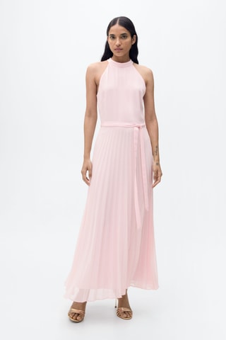 Robe plissée emmanchures américaines - Rose